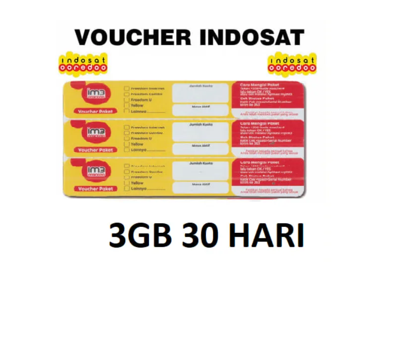 VOUCHER INDOSAT 3GB 28 HARI - Gambar Produk