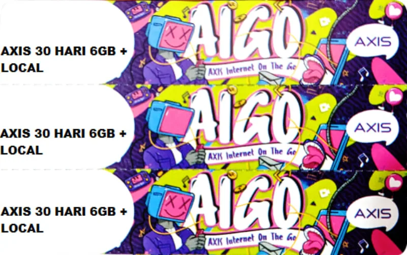 VOUCHER AXIS 30 HARI 6GB + LOCAL - Gambar Produk